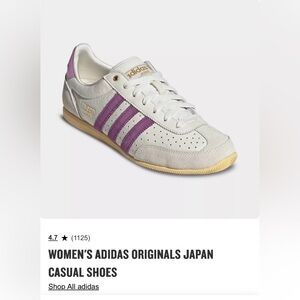 adidas Women’s Japan Sneaker – White with Purple Stripes